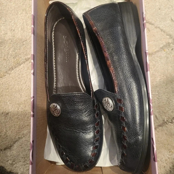 Brighton Moore Black Brown Croc Leather Loafers - Picture 2 of 3